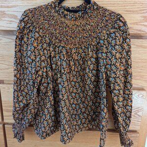 Doen Floral Blouse in Black and Brown